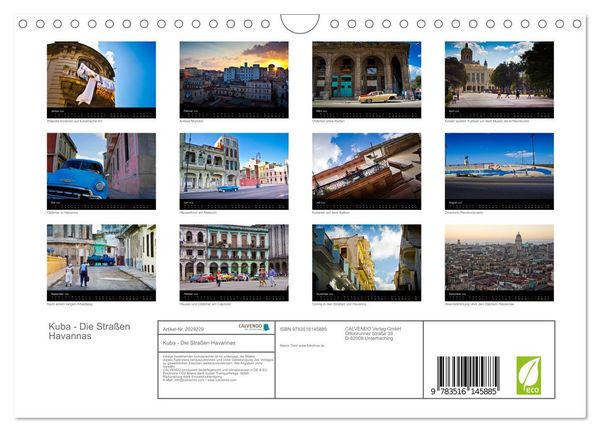 Produktbild: Kuba - Die Stra&szlig;en Havannas (Wandkalender 2026 DIN A4 quer), CALVENDO Monatskalender