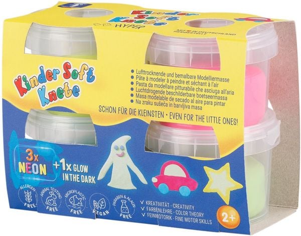 Kinder Soft Knete Hyper - 4 Farben a 80 g