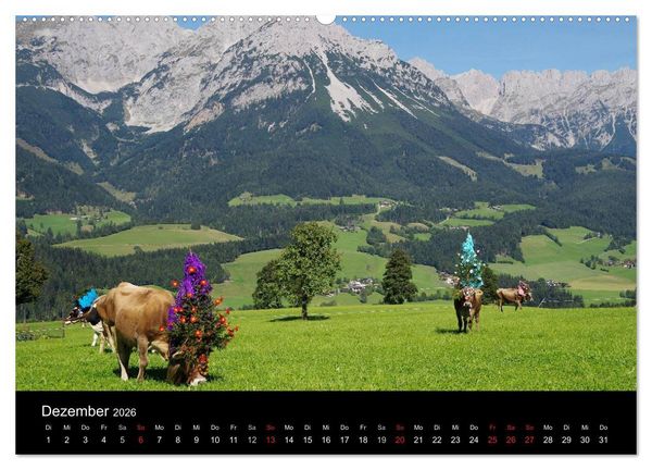 Produktbild: Almabtrieb in Tirol (hochwertiger Premium Wandkalender 2026 DIN A2 quer), Kunstdruck in Hochglanz