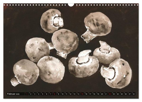 Produktbild: Pilze in Aquarell (Wandkalender 2026 DIN A3 quer), CALVENDO Monatskalender
