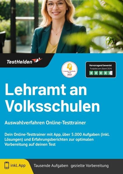 Produktbild: Lehramt an Volksschulen: Auswahlverfahren Online-Testtrainer - Dein Online-Testt