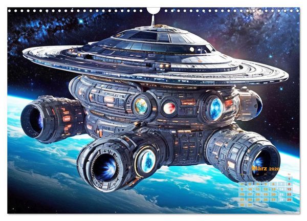 Produktbild: Im Weltall unterwegs - Verr&uuml;ckte Fahrzeuge im Universum (Wandkalender 2026 DIN A3 quer), CALVENDO Monatskalender