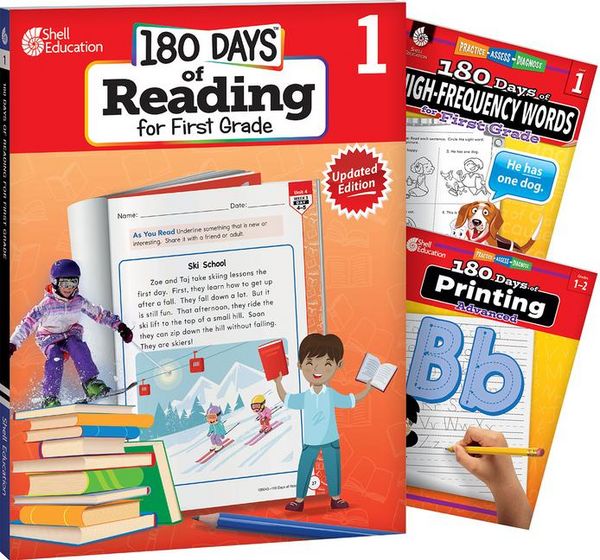 Produktbild: 180 Days(tm) Reading, High-Frequency Words, & Printing Grade 1: 3-Book Set