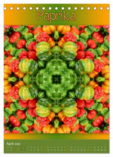 Produktbild: Kulinarische Mandalas (Tischkalender 2026 DIN A5 hoch), CALVENDO Monatskalender