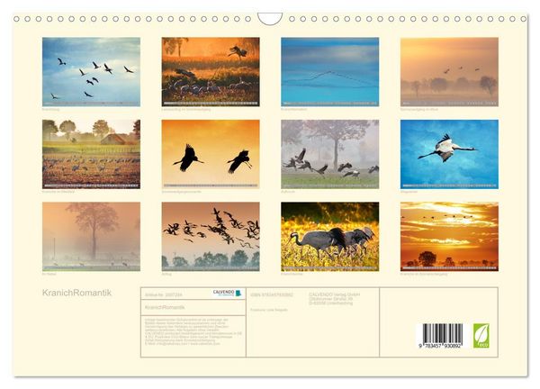 Produktbild: KranichRomantik (Wandkalender 2026 DIN A3 quer), CALVENDO Monatskalender