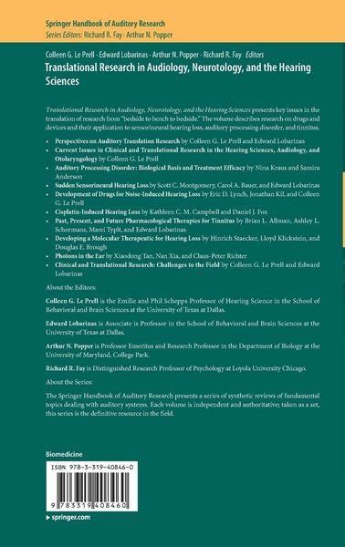 Produktbild: Translational Research in Audiology, Neurotology, and the Hearing Sciences