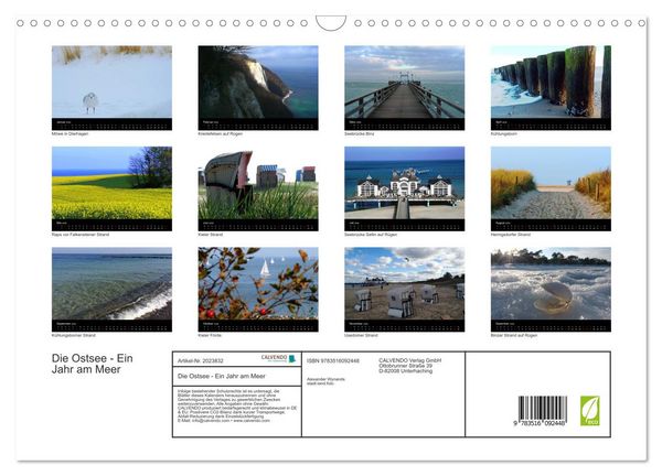 Produktbild: Die Ostsee - Ein Jahr am Meer (Wandkalender 2026 DIN A3 quer), CALVENDO Monatskalender