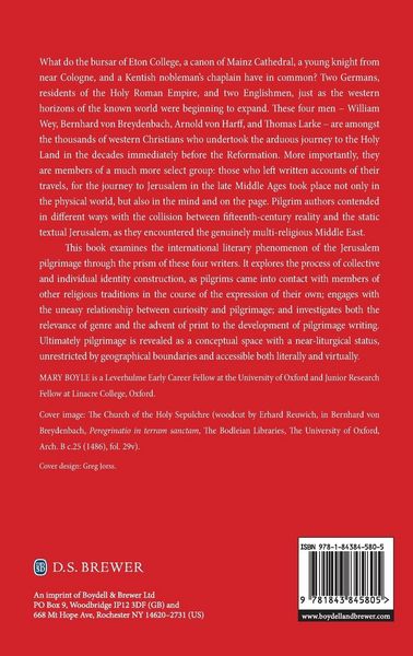 Produktbild: Writing the Jerusalem Pilgrimage in the Late Middle Ages