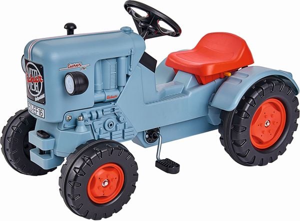 BIG 800056565 - Tret-Traktor Eicher Diesel ED 16, grau, Aufsitz-Kindertraktor ab 3 Kahren