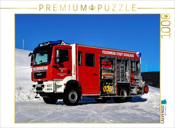 Produktbild: CALVENDO Puzzle Lentner Hilfeleistungsl&ouml;schgruppenfahrzeug HLF 20 / Freiwillige Feuerwehr Schalkau | 1000 Teile Lege-Gr&ouml;&szlig;e 64x48cm Foto-Puzzle f&uuml;r gl&uuml;