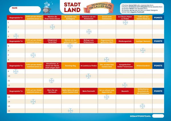 Produktbild: Stadt, Land, das inoffizielle Spiel f&uuml;r Gallier-Fans &ndash; Der Spieleklassiker zur beliebten Comicreihe
