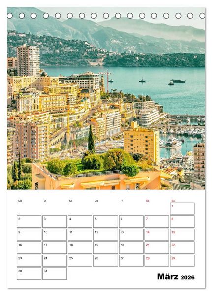 Produktbild: Monaco - F&uuml;rstentum an der C&ocirc;te d'Azur (Tischkalender 2026 DIN A5 hoch), CALVENDO Monatskalender