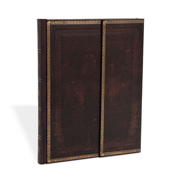 Produktbild: Hardcover Notizbuch Schwarzes Marokkoleder, Ultra, Unliniert
