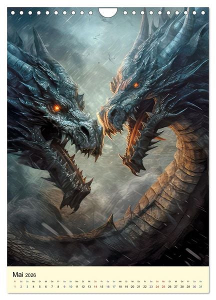 Produktbild: Drachen Ritter Burgen (Wandkalender 2026 DIN A4 hoch), CALVENDO Monatskalender