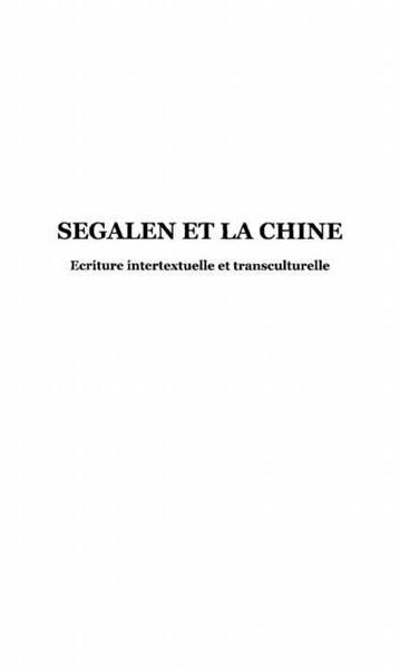 Produktbild: Segalen et la Chine