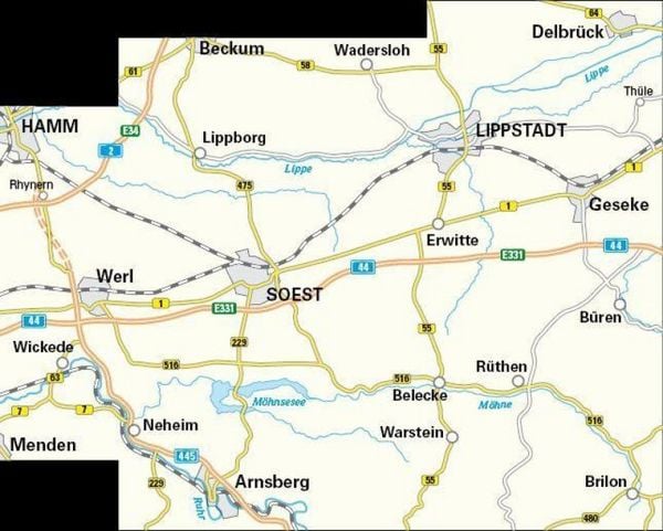Produktbild: BVA Radwanderkarte Kreis Soest die sch&ouml;nsten Radtouren 1:50.000