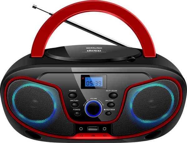 Produktbild: Silva Schneider MPC 19.4 USB CD-Radio UKW AUX, CD, USB Schwarz, Rot