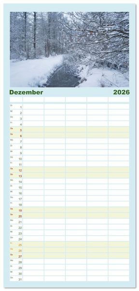 Produktbild: Familienplaner 2026 - Spreewald - Ein Naturparadies mit 5 Spalten (Wandkalender, 21 x 45 cm) CALVENDO
