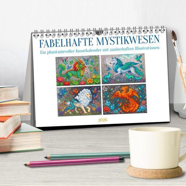 Produktbild: Fabelhafte Mystikwesen (Tischkalender 2026 DIN A5 quer), CALVENDO Monatskalender