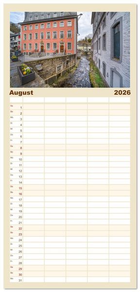 Produktbild: Familienplaner 2026 - Monschau Impressionen mit 5 Spalten (Wandkalender, 21 x 45 cm) CALVENDO