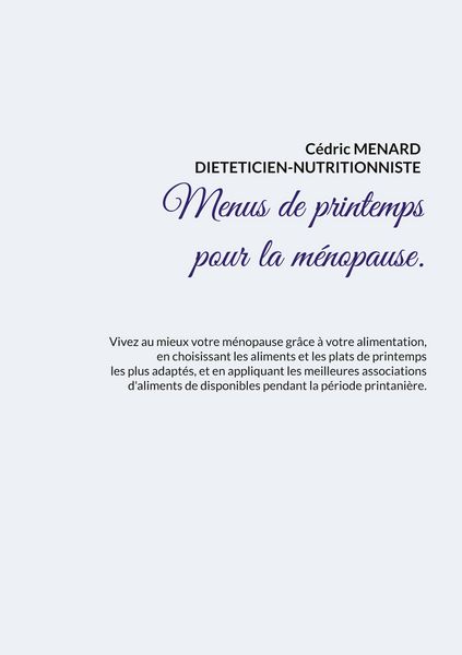 Produktbild: Menus de printemps pour la m&eacute;nopause.