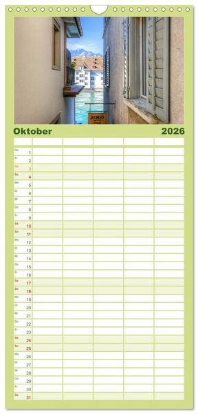Produktbild: Familienplaner 2026 - Luzern an der Reuss mit 5 Spalten (Wandkalender, 21 x 45 cm) CALVENDO