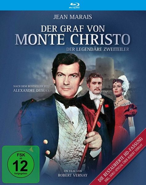 Produktbild: Der Graf von Monte Christo (Teil 1 & 2 mit Jean Marais / 1954) - Restaurierte Fassung