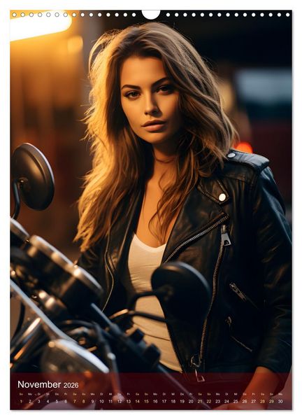Produktbild: Bikes and Girls: Sexy M&auml;dels auf hei&szlig;en Mottorr&auml;dern (Wandkalender 2026 DIN A3 hoch), CALVENDO Monatskalender