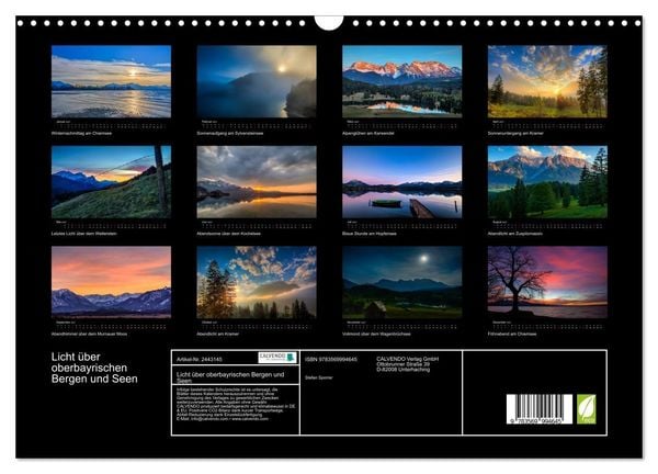 Produktbild: Licht &uuml;ber oberbayrischen Bergen und Seen (Wandkalender 2027 DIN A3 quer), CALVENDO Monatskalender
