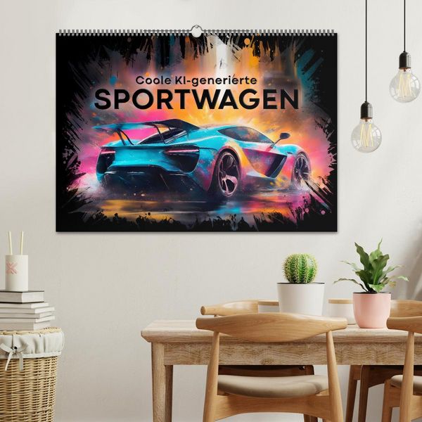 Produktbild: Coole KI-generierte SPORTWAGEN (Wandkalender 2026 DIN A2 quer), CALVENDO Monatskalender