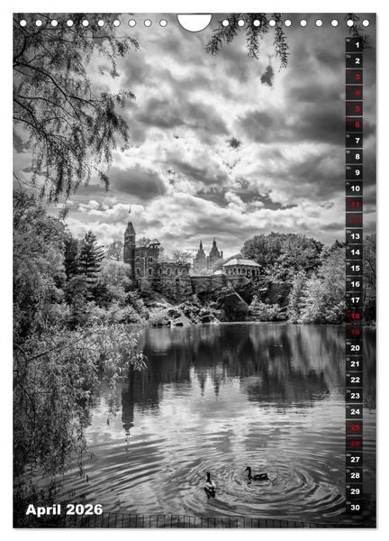 Produktbild: NEW YORK CITY Monochrome Stadtansichten (Wandkalender 2026 DIN A4 hoch), CALVENDO Monatskalender