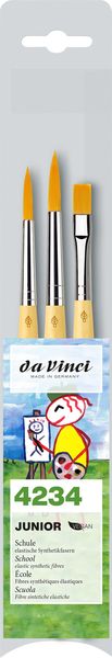da Vinci Pinselset Malpinsel für die jungen Profis, Schule und Kindergarten, Pinsel 3er Set