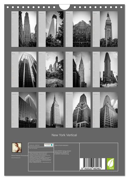 Produktbild: New York Vertical (Wandkalender 2026 DIN A4 hoch), CALVENDO Monatskalender