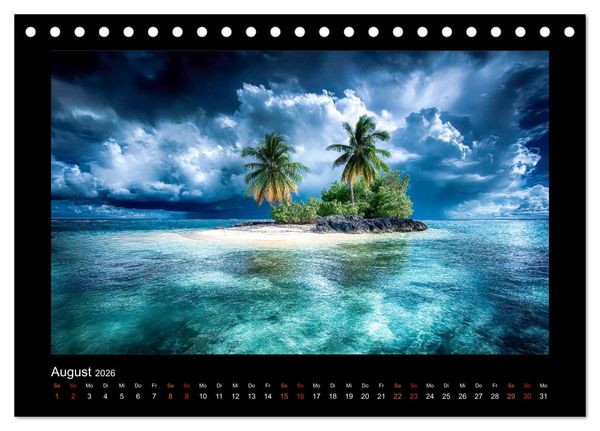 Produktbild: Paradiesische Inselwelten (Tischkalender 2026 DIN A5 quer), CALVENDO Monatskalender