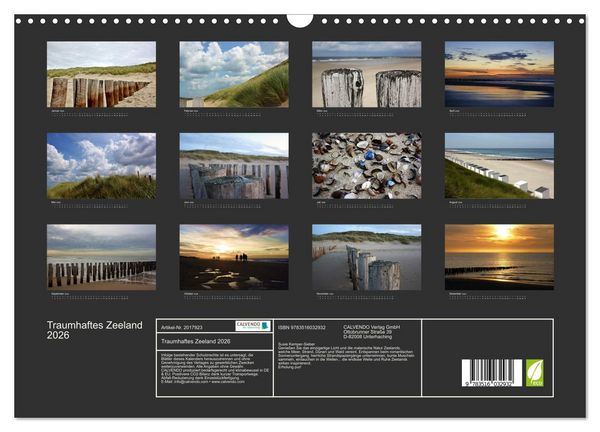 Produktbild: Traumhaftes Zeeland 2026 (Wandkalender 2026 DIN A3 quer), CALVENDO Monatskalender
