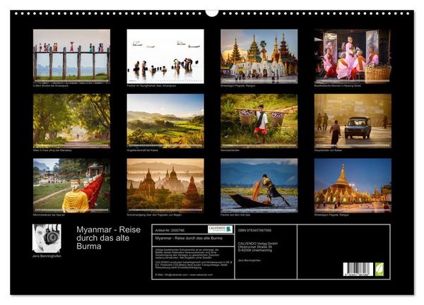 Produktbild: Myanmar - Reise durch das alte Burma (Wandkalender 2026 DIN A2 quer), CALVENDO Monatskalender