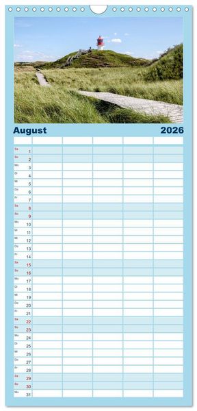 Produktbild: Familienplaner 2026 - Amrum: Natur und Freiheit mit 5 Spalten (Wandkalender, 21 x 45 cm) CALVENDO