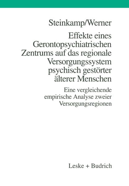 Produktbild: Effekte eines Gerontopsychiatrischen Zentrums auf das regionale Versorgungssystem psychisch gest&ouml;rter &auml;lterer Menschen