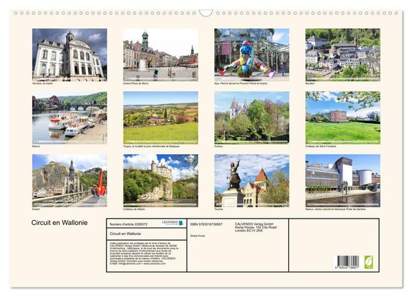 Produktbild: Circuit en Wallonie (Calendrier mural 2026 DIN A2 vertical), CALVENDO calendrier mensuel