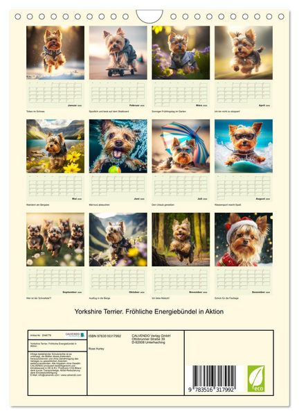 Produktbild: Yorkshire Terrier. Fr&ouml;hliche Energieb&uuml;ndel in Aktion (Wandkalender 2026 DIN A4 hoch), CALVENDO Monatskalender