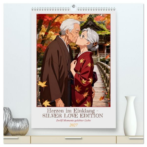 Produktbild: Herzen im Einklang &ndash; SILVER LOVE EDITION (hochwertiger Premium Wandkalender 2027 DIN A2 hoch), Kunstdruck in Hochglanz