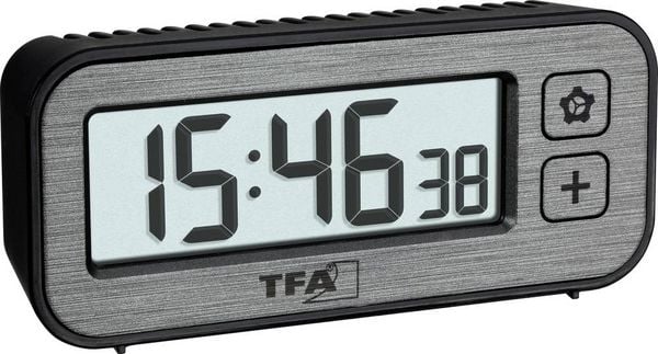 Produktbild: TFA Dostmann 60.2039.10 Quarz Wecker Grau Alarmzeiten 1