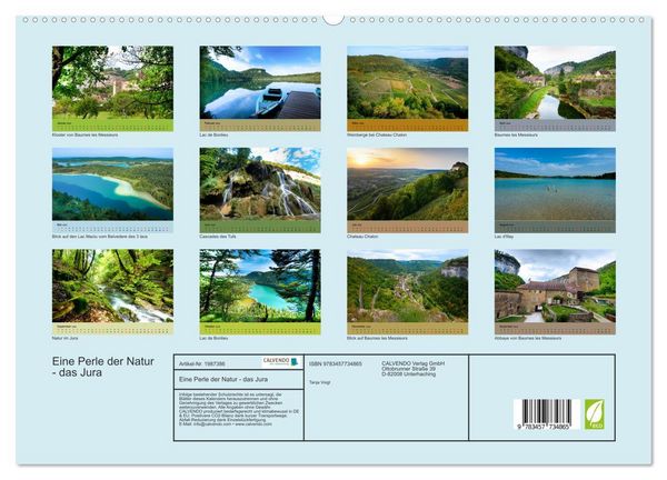 Produktbild: Eine Perle der Natur - das Jura (hochwertiger Premium Wandkalender 2026 DIN A2 quer), Kunstdruck in Hochglanz