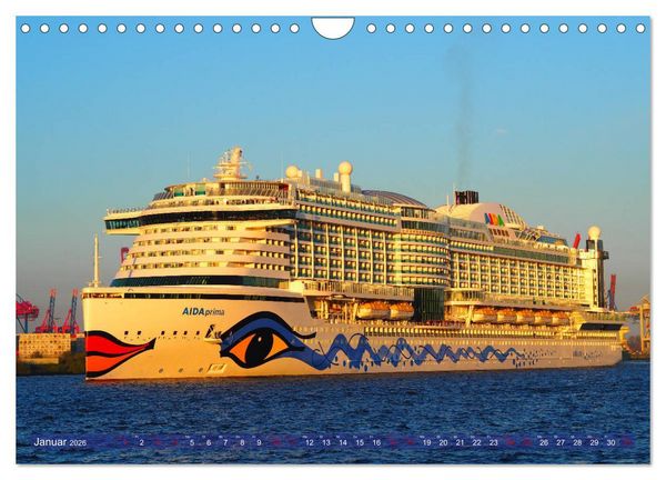 Produktbild: Kreuzfahrtschiffe zu Gast in Hamburg (Wandkalender 2026 DIN A4 quer), CALVENDO Monatskalender