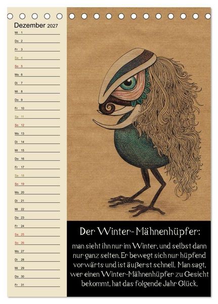 Produktbild: Fabelhafte Wesen / Geburtstagskalender (Tischkalender 2027 DIN A5 hoch), CALVENDO Monatskalender