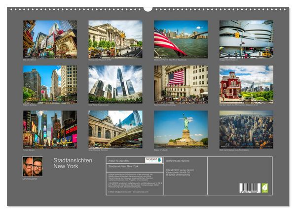 Produktbild: Stadtansichten New York (Wandkalender 2026 DIN A2 quer), CALVENDO Monatskalender