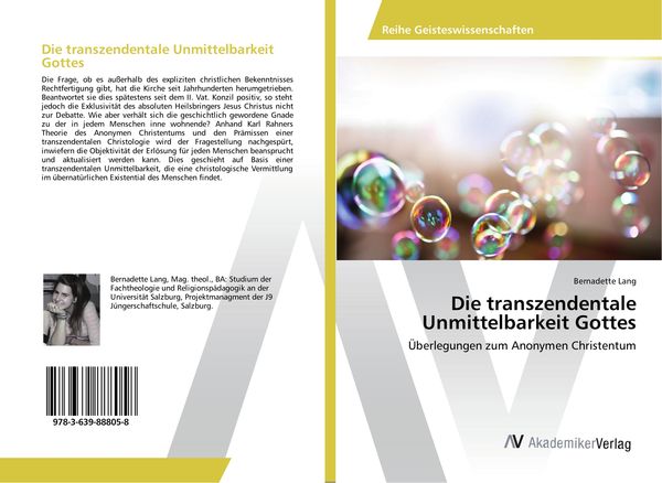 Die transzendentale Unmittelbarkeit Gottes, Taschenbuch von Bernadette Lang, AV Akademikerverlag, 9783639888058