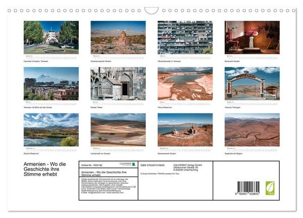 Produktbild: Armenien - Wo die Geschichte ihre Stimme erhebt (Wandkalender 2026 DIN A3 quer), CALVENDO Monatskalender