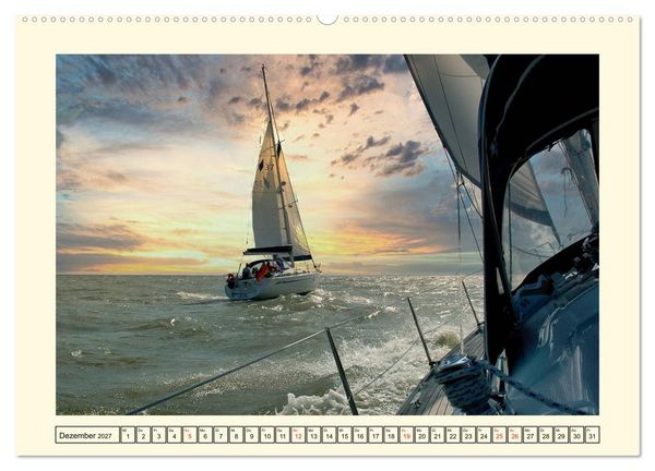 Produktbild: Segeln im Sonnenuntergang (Wandkalender 2027 DIN A2 quer), CALVENDO Monatskalender