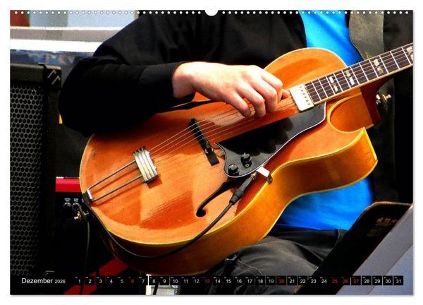 Produktbild: JAZZGITARREN in Szene gesetzt (Wandkalender 2026 DIN A2 quer), CALVENDO Monatskalender